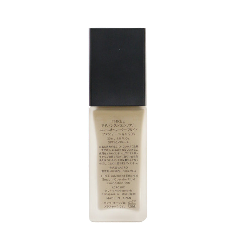 THREE Advanced Ethereal Smooth Operator Fluid Foundation SPF40 - # 206  30ml/1oz