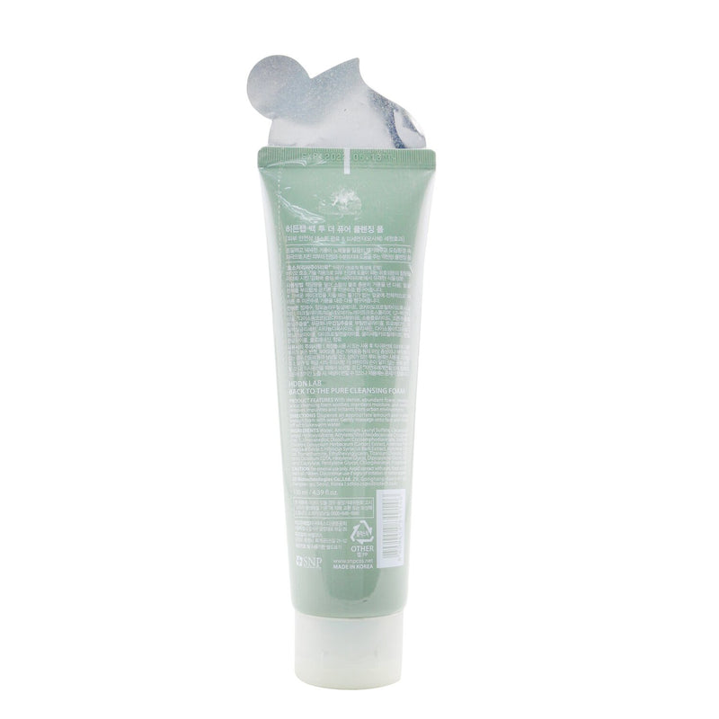 SNP Hddn=Lab Back To The Pure Cleansing Foam - Calming & Soothing Cleanses Fine Dust (Exp. Date: 05/2022)  130ml/4.39oz