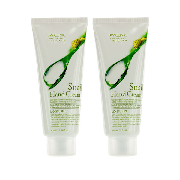 3W Clinic Hand Cream Duo Pack - Snail  2x100ml/3.38oz