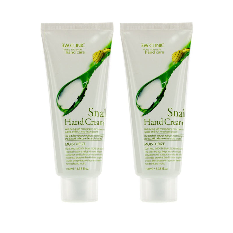 3W Clinic Hand Cream Duo Pack - Snail  2x100ml/3.38oz