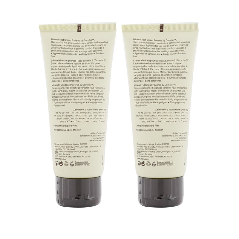 Ahava Deadsea Water Mineral Foot Cream Duo Pack  2x100ml/3.4oz