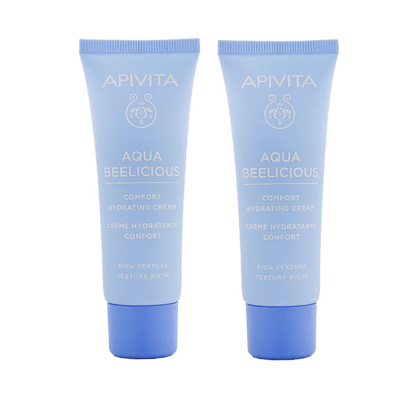 Apivita Aqua Beelicious Comfort Hydrating Cream Duo Pack - Rich Texture  2x40ml/1.35oz