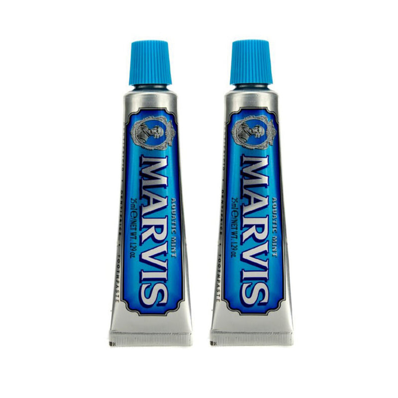 Marvis Aquatic Mint Toothpaste Duo Pack (Travel Size)  2x25ml/1.29oz