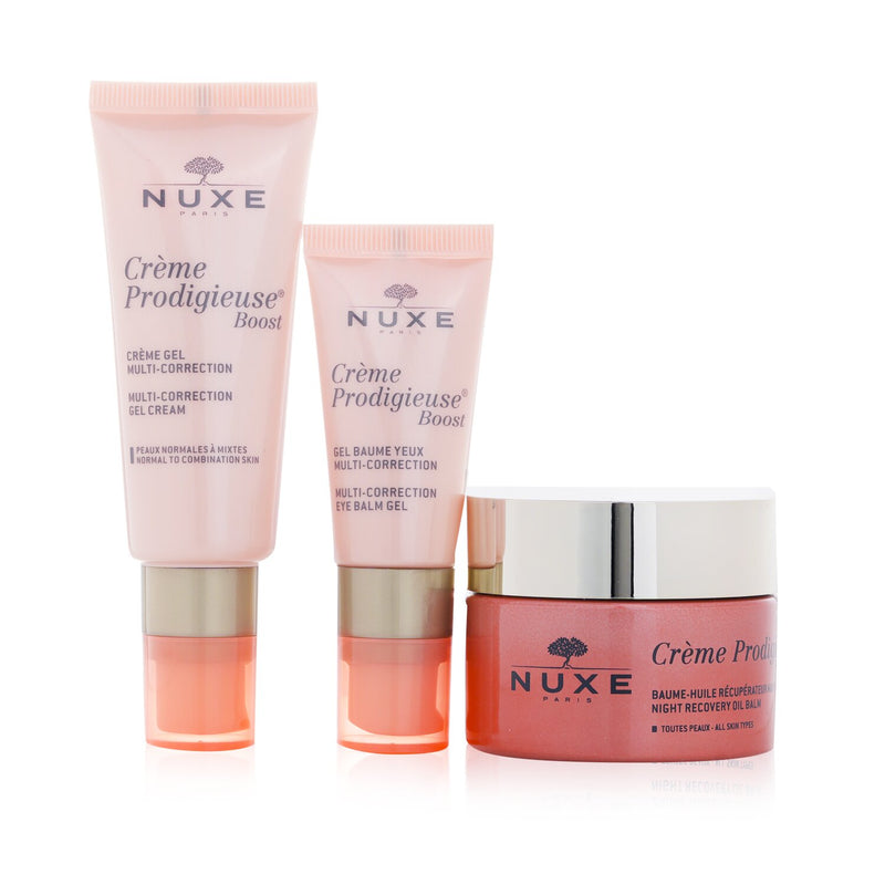 Nuxe My Booster Kit: Multi-Correction Gel Cream 40ml + Night Recovery Oil Balm 50ml + Multi-Correcting Eye balm gel 15 ml (Box Slightly Damaged)  3pcs