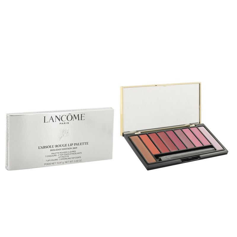 Lancome L'Absolu Rouge Lip Palette Holiday Edition (7x Lip Color, 2x Sparkling Top Coat, 1x Brush)  15.97g/0.56oz