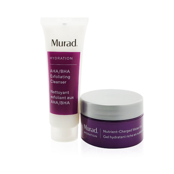 Murad You Dew You Set: Nutrient-Charged Water Gel 15ml + AHA/BHA Exfoliating Cleanser 30ml  2pcs