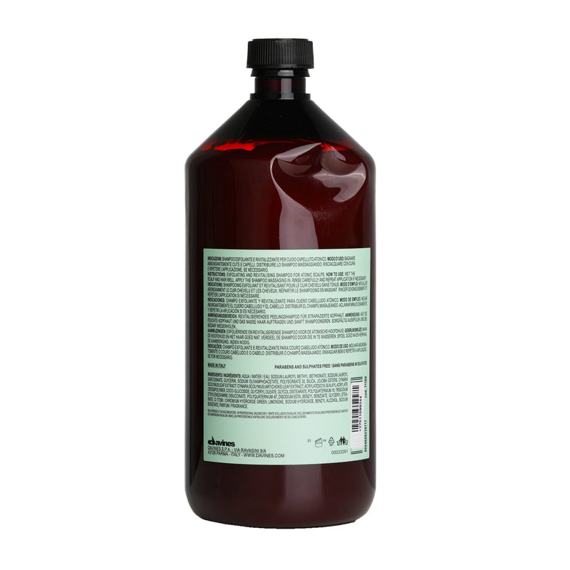 Davines Natural Tech Detoxifying Scrub Shampoo - For Atonic Scalp (Bottle Slightly Dented)  1000ml/33.8oz