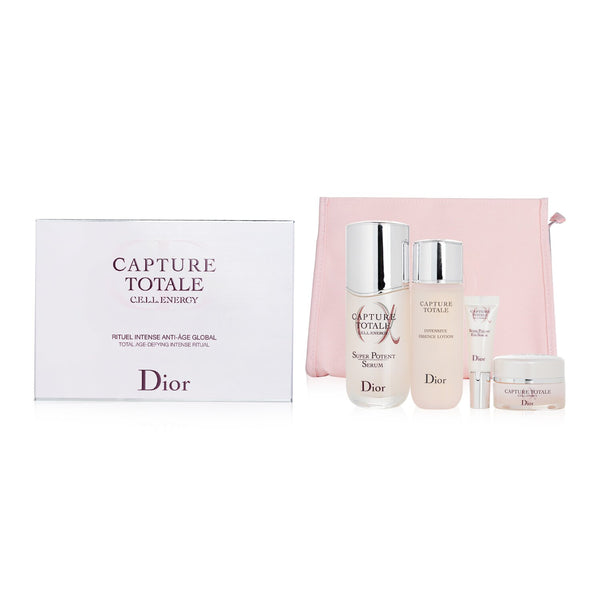 Christian Dior Capture Totale Total Age-Defying Intense Ritual Set: Serum 50ml + Essence Lotion 50ml + Creme 15ml + Eye Serum 5ml + Bag  4pcs+1bag