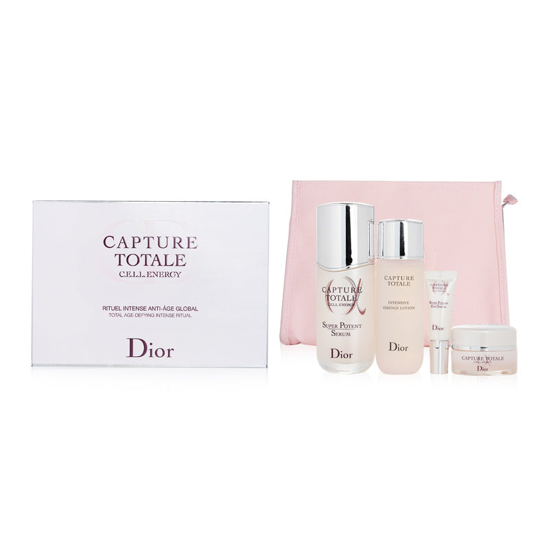 Christian Dior Capture Totale Total Age-Defying Intense Ritual Set: Serum 50ml + Essence Lotion 50ml + Creme 15ml + Eye Serum 5ml + Bag  4pcs+1bag