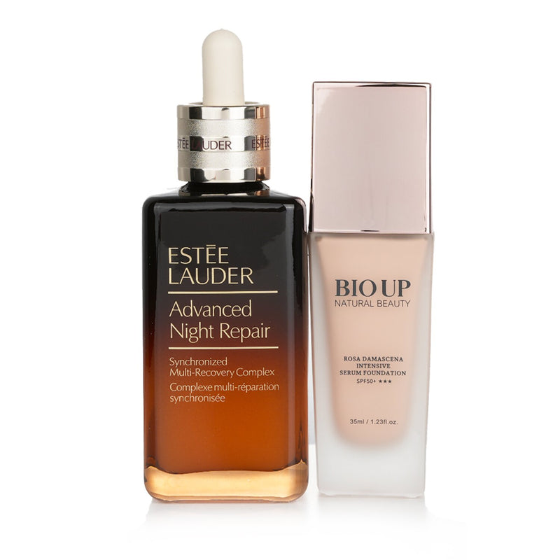 Estee Lauder Advanced Night Repair Synchronized Multi-Recovery Complex 100ml (Free: Natural Beauty BIO UP Rose Collagen Foundation SPF50 35ml)  2pcs