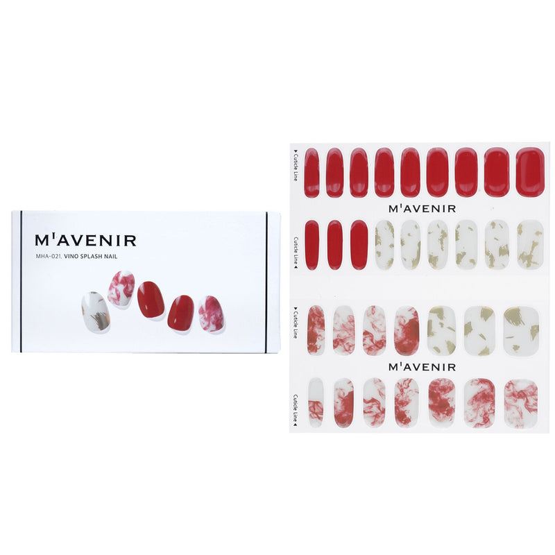 Mavenir Nail Sticker (Red) - # Burgundy Day Nail  32pcs