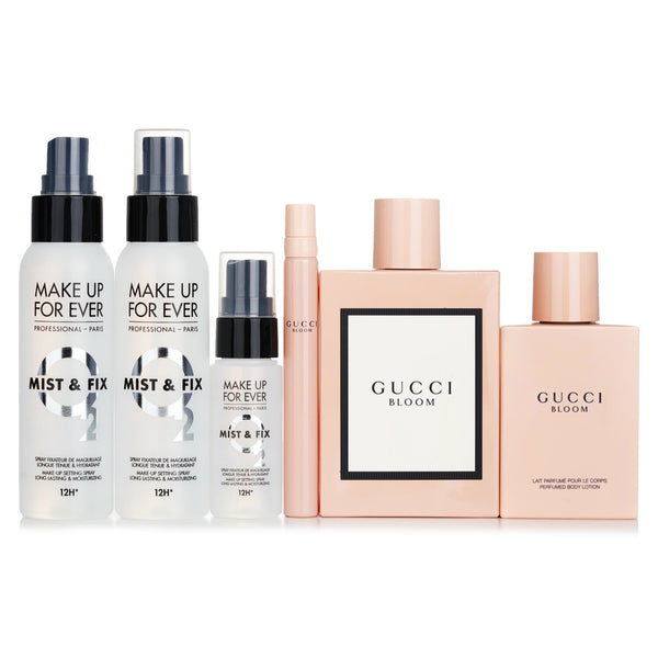 Gucci Gucci Bloom Eau De Parfum Coffret 3pcs + Make Up For Ever Mist & Fix Travel Set 3pcs  3pcs+3pcs