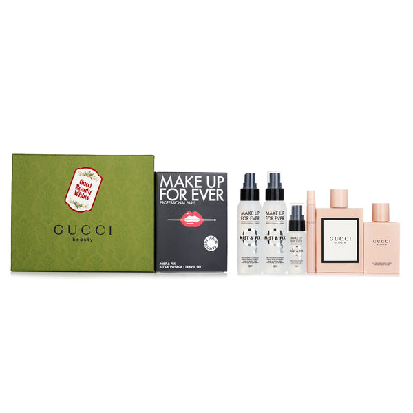 Gucci Gucci Bloom Eau De Parfum Coffret 3pcs + Make Up For Ever Mist & Fix Travel Set 3pcs  3pcs+3pcs