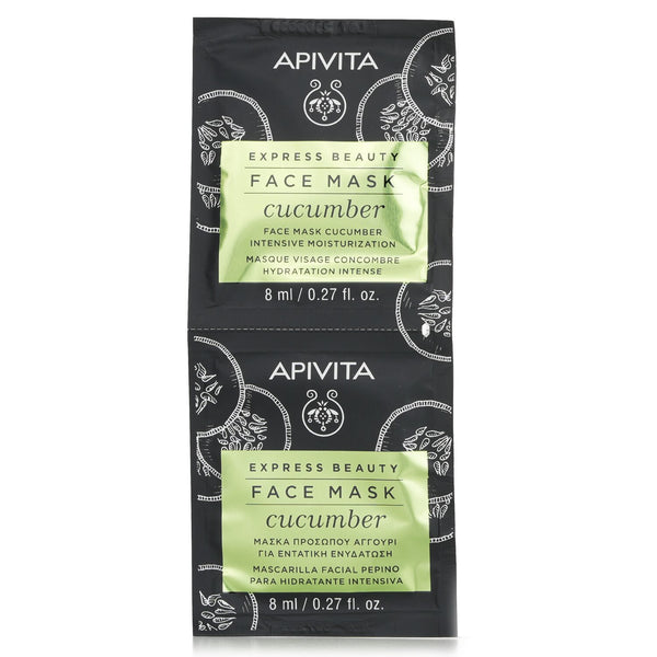 Apivita Express Beauty Face Mask with Cucumber (Intensive Moisturization) - Unboxed  6x(2x8ml)