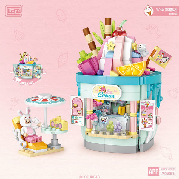 Loz LOZ Dream Amusement Park Series - Foldable Ice Cream Shop  13.5 x 18 x 8cm