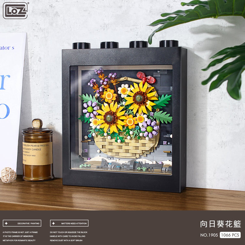 Loz LOZ Ideas Series - Sunflower Basket Immortal Pixel Painting  34 x 25 x 9cm