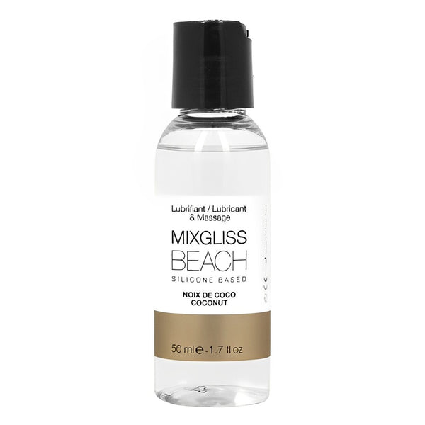 MIXGLISS Beach 2 in 1 Silicone Based Lubricant & Massage - Coconut  50ml / 1.7oz