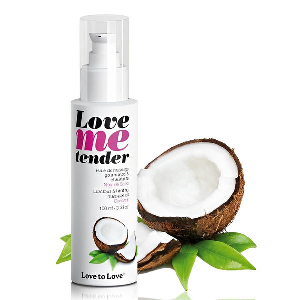 LOVE TO LOVE Love Me Tender Luscious & Heating Massage Oil - Coconut  100ml / 3.3oz