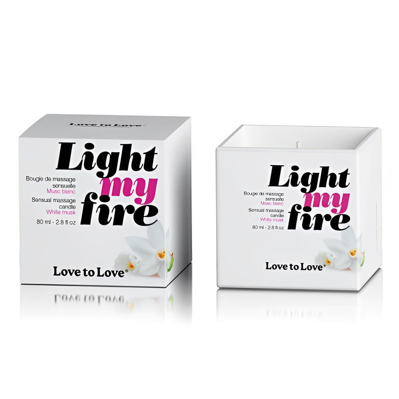 LOVE TO LOVE Light My Fire Sensual Massage Candle - White Musk  80ml / 2.8oz