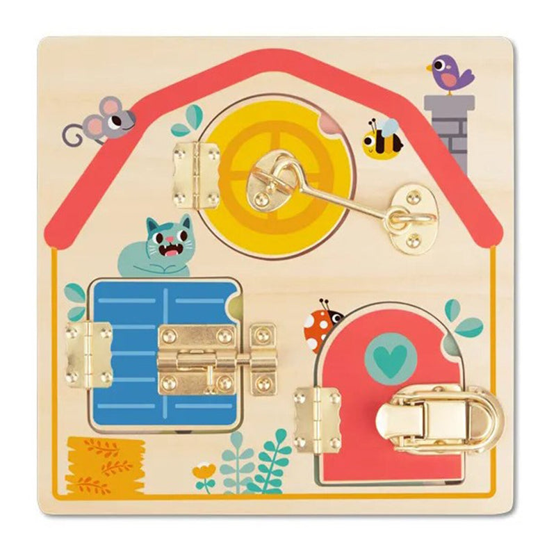 Tooky Toy Co Latches Activity Board - Farm  22x22x9cm