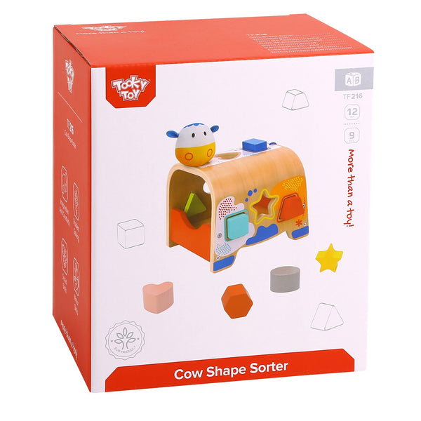 Tooky Toy Co Cow Shape Sorter  20x16x22cm