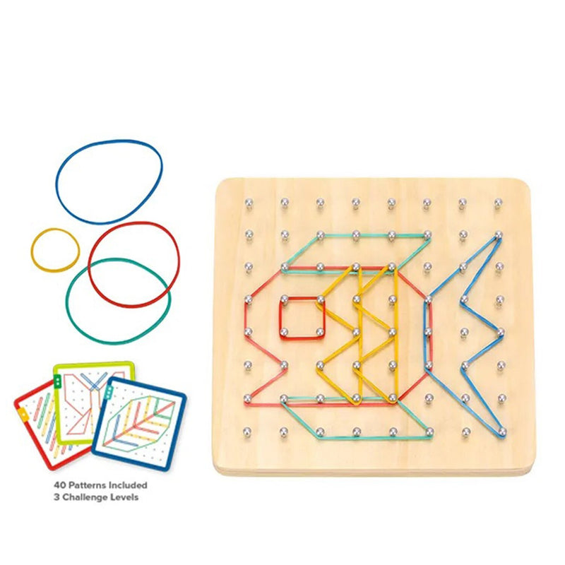 Tooky Toy Co Rubber Band Geoboard  18x18x3cm