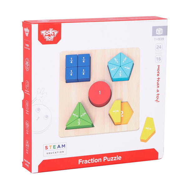 Tooky Toy Co Fraction Puzzle  22x22x3cm