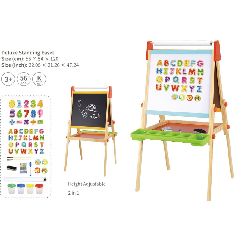 Tooky Toy Co Deluxe Standing Art Easel  56x54x120cm