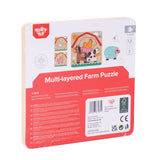 Tooky Toy Co Multi-layered Farm Puzzle  17x17x2cm