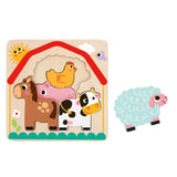 Tooky Toy Co Multi-layered Farm Puzzle  17x17x2cm