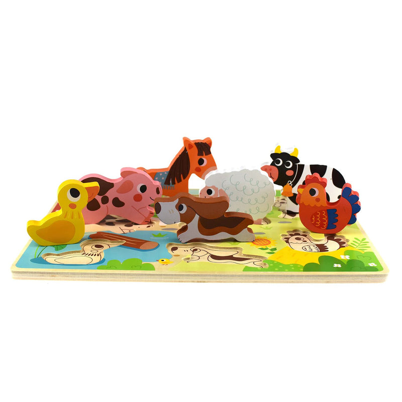 Tooky Toy Co Chunky Puzzle - Farm  30x21x2cm