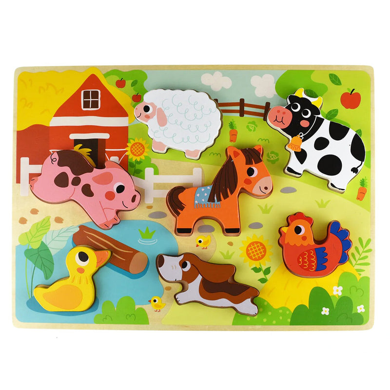 Tooky Toy Co Chunky Puzzle - Farm  30x21x2cm