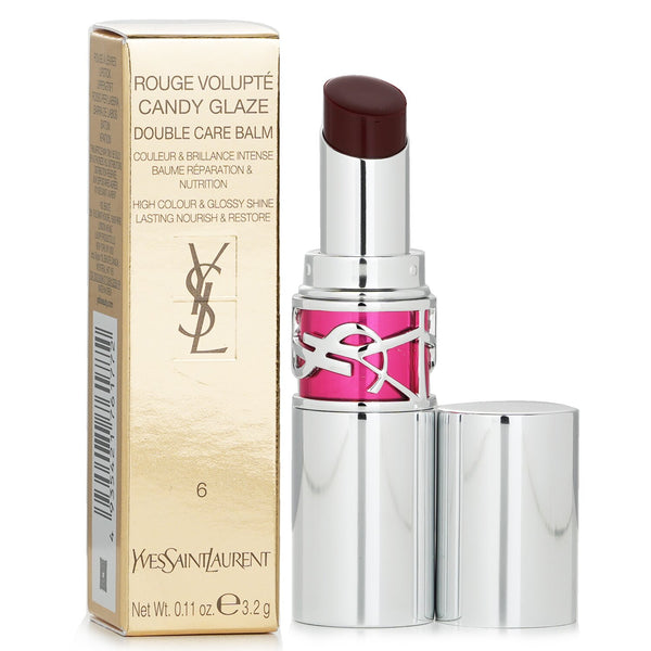 Yves Saint Laurent Rouge Volupte Candy Glaze Double Care Balm - # 6 Burgundy Temptation  3.2g/0.11oz