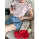 Trendywhere Striped Slim Fit Crop Top  Free (XS-M)