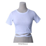 Trendywhere Slim Fit Cross Strap Crop Top  Free (XS-M)