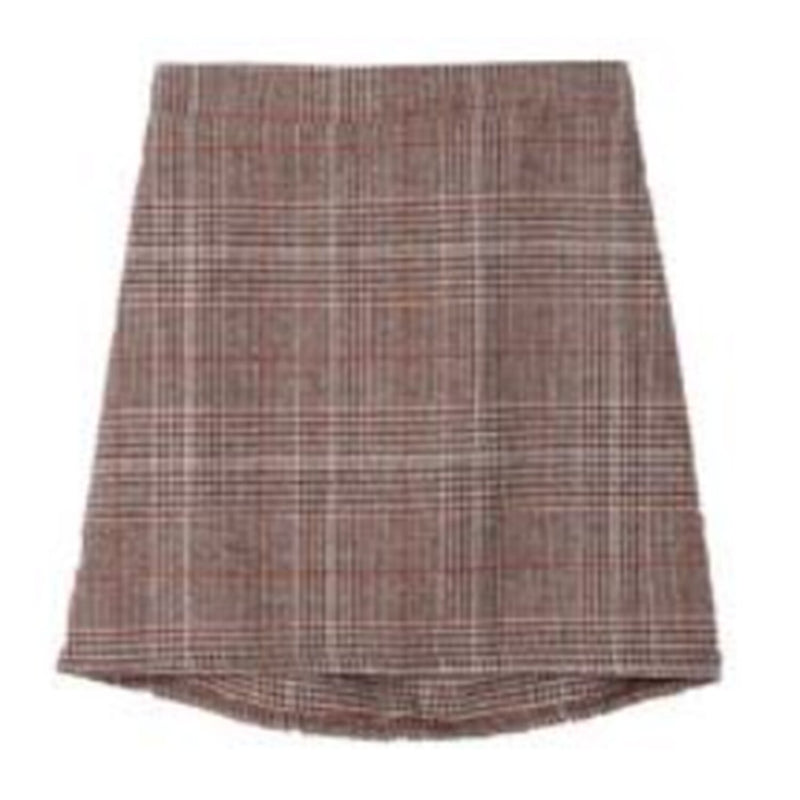 Trendywhere Check Wool Mini Skirt  Free (XS-M)