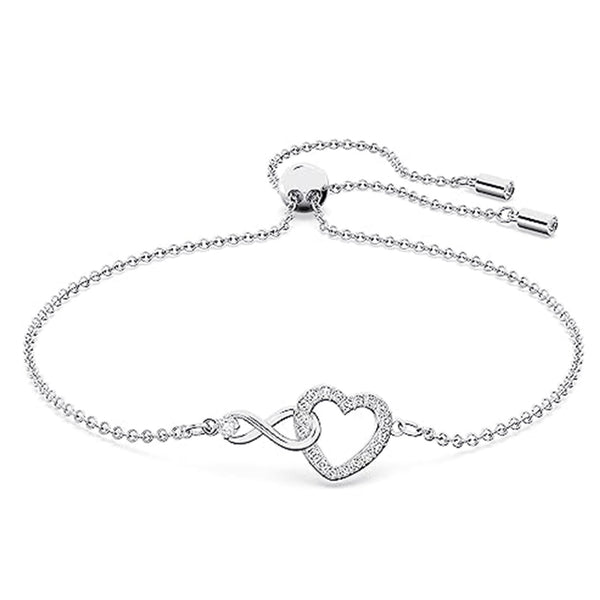 Swarovski Swarovski Infinity bracelet 5524421 - Infinity and heart, White, Rhodium plated  White