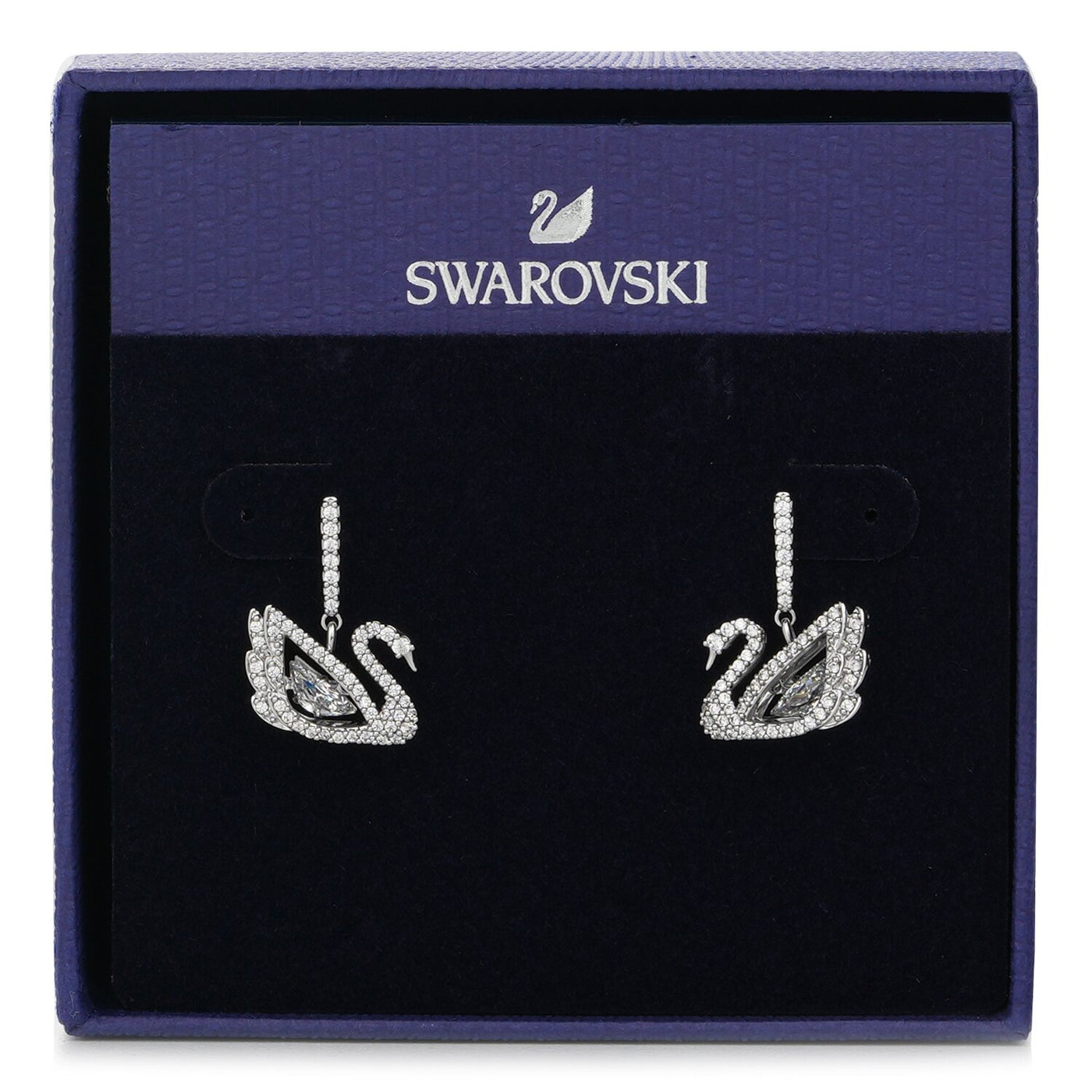 Swarovski Dancing Swan drop earrings Swan 5514420 - White, Rhodium
