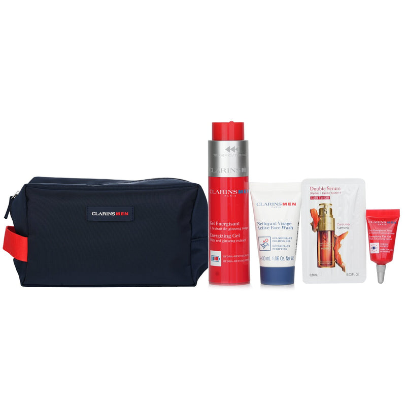 Clarins Men Energizing Set:  4pcs+1bag