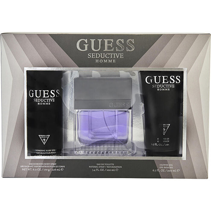 Guess Seductive Homme Eau De Toilette Spray 100ml/3.4oz & Deodorant Body Spray 180ml/6oz & Shower Gel 200ml/6.7oz