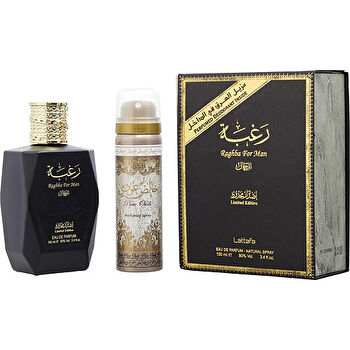 Lattafa Raghba Man Eau De Parfum Spray 100ml/3.4oz & Deodorant Spray 50ml/1.6oz