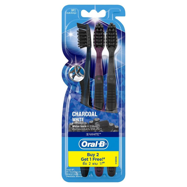 Oral B Toothbrush Charcoal 3 Pack