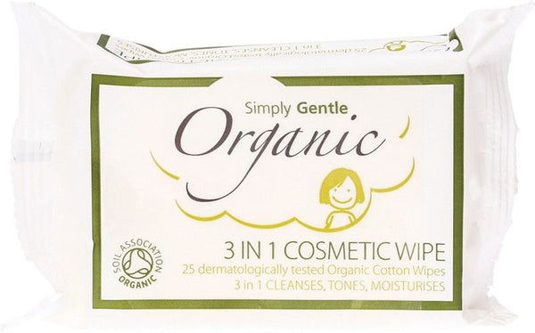 Simply Gentle Organic 3 in 1 Cosmetic Wipe Clean, Tone, Moisturise