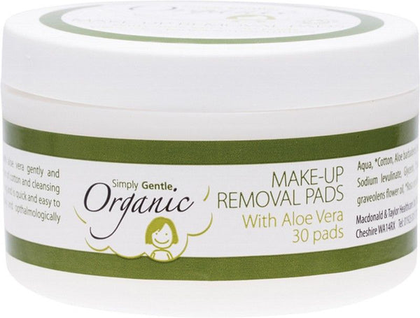 Simply Gentle Organic Facial Cleansing Pads With Organic Aloe Vera
