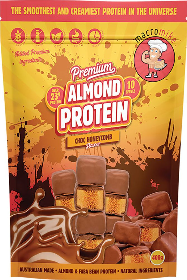 Macro Mike Premium Almond Protein Choc Honeycomb 400g