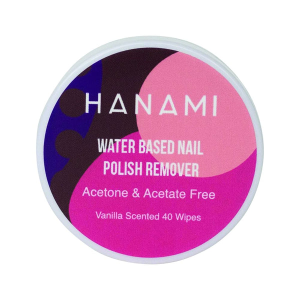 Hanami Nail Polish Remover Water Based Wipes 40 Pack Unscented