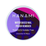 Hanami Nail Polish Remover Water Based Wipes 40 Pack Vanilla