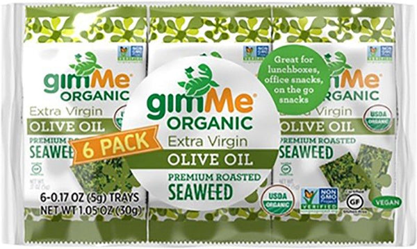 gimMe Roasted Seaweed Snacks Olive Oil 6 Pack 6X5g