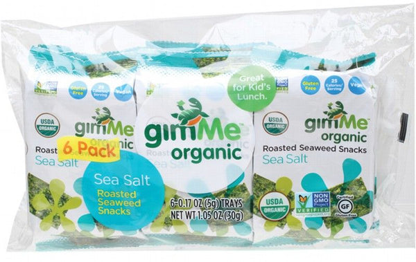 gimMe Roasted Seaweed Snacks Sea Salt 6x5g