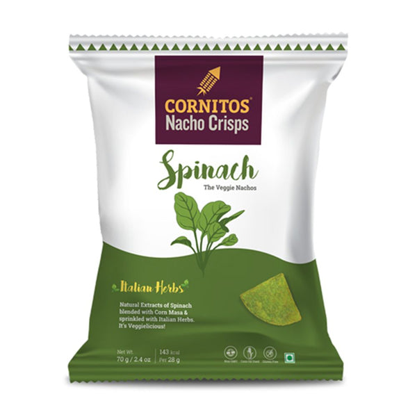 CORNITOS Nacho Crisps - Spinach & Italian Herbs 70g